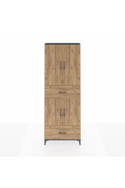 Arges Dolap 5 Raflı 2 Çekmeceli 4 Kapaklı 88x30x243 Antrasit-Çam