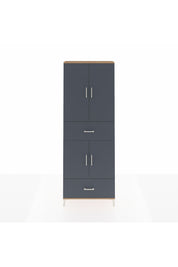 Arges Dolap 5 Raflı 2 Çekmeceli 4 Kapaklı 88x30x243 Çam-Antrasit