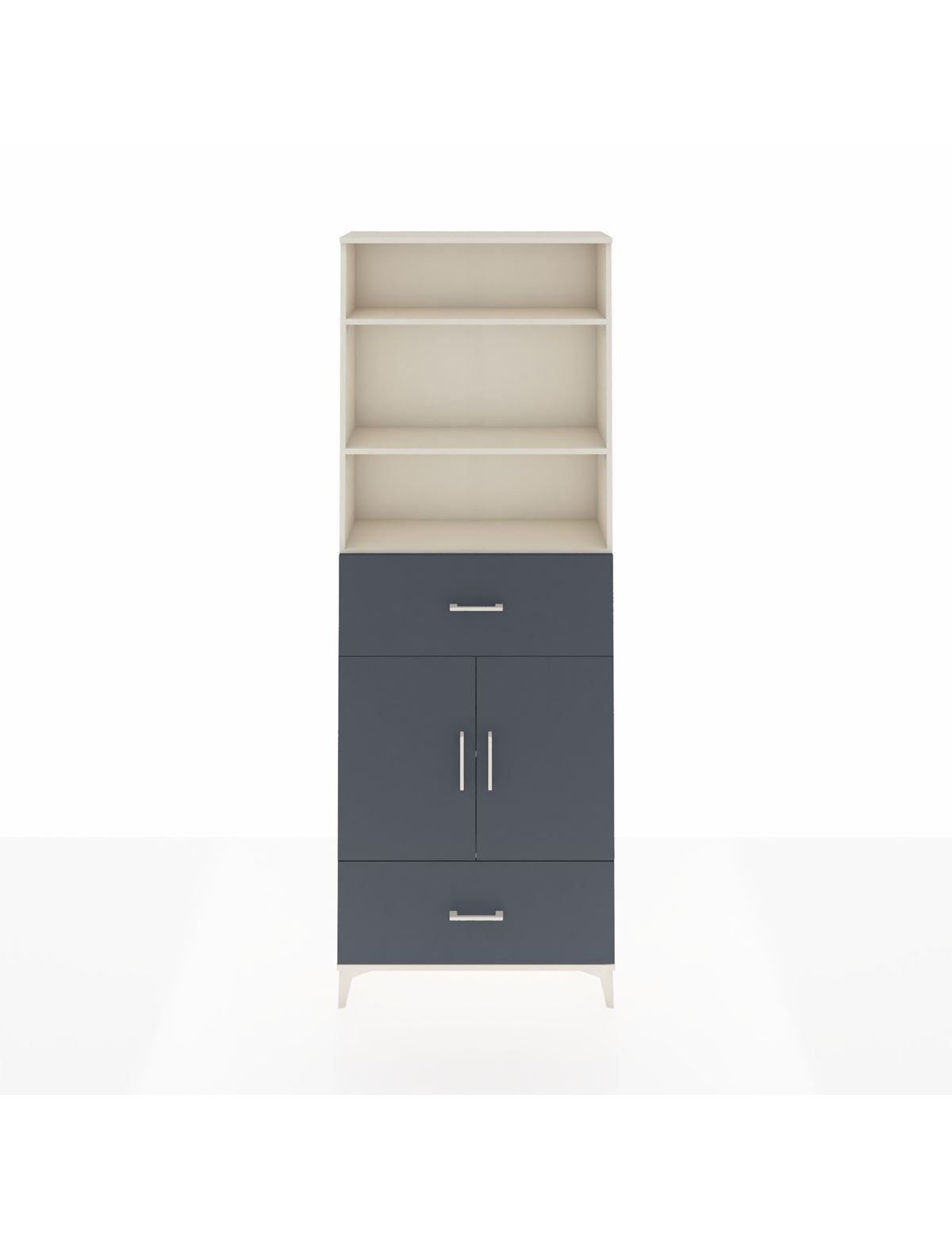 Arges Dolap 5 Raflı 2 Çekmeceli 2 Kapaklı 88x30x243 Aytaşı-Antrasit