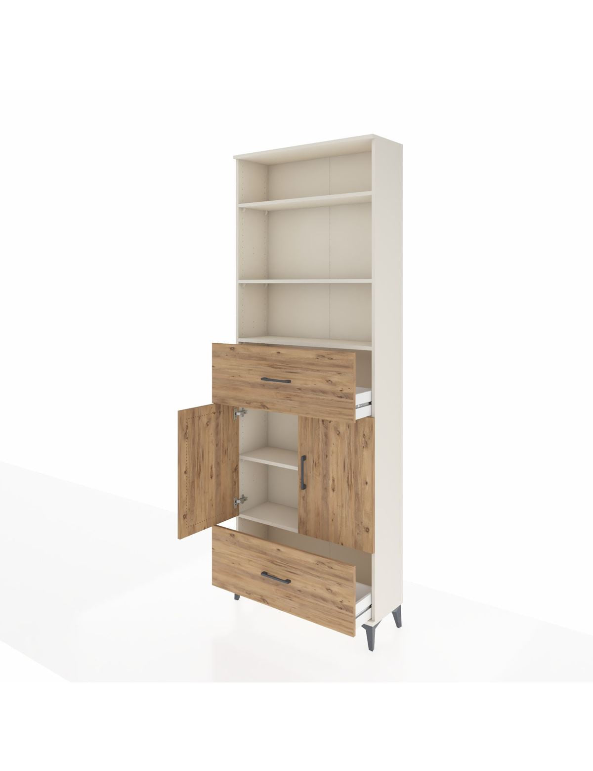 Arges Dolap 5 Raflı 2 Çekmeceli 2 Kapaklı 88x30x243 - S33M164V3A