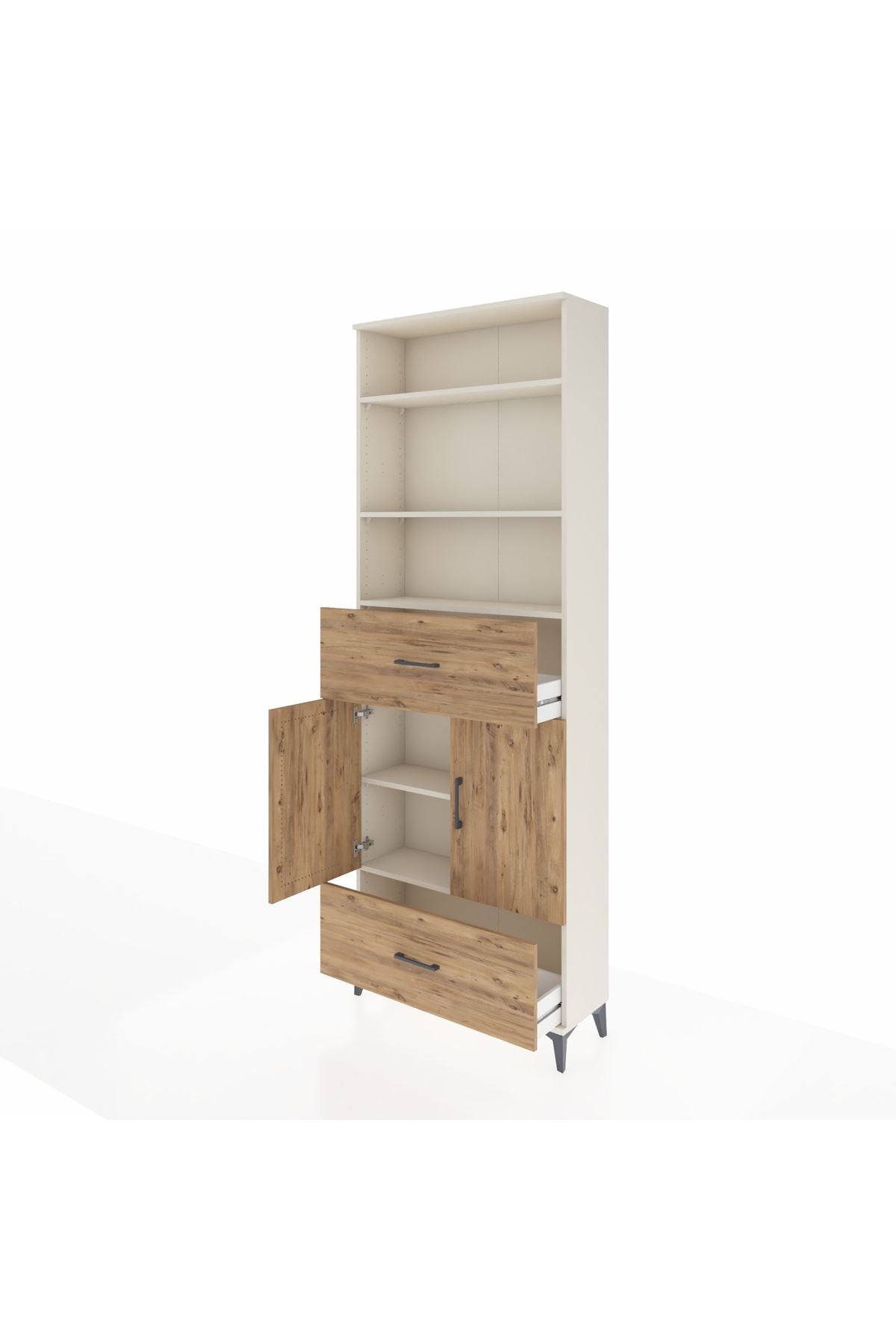 Arges Dolap 5 Raflı 2 Çekmeceli 2 Kapaklı 88x30x243 Aytaşı-Çam