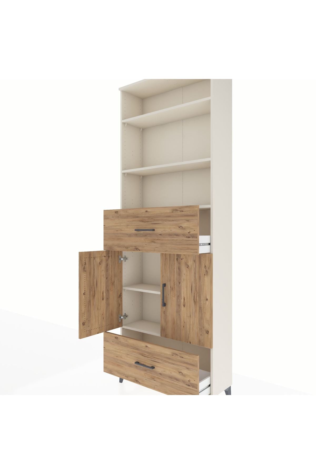 Arges Dolap 5 Raflı 2 Çekmeceli 2 Kapaklı 88x30x243 Aytaşı-Çam