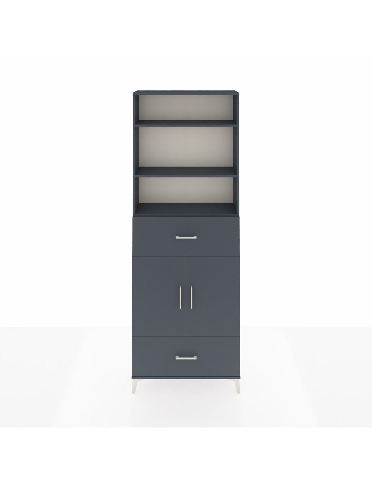 Arges Dolap 5 Raflı 2 Çekmeceli 2 Kapaklı 88x30x243 Antrasit-Antrasit