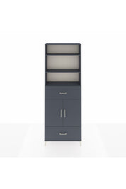 Arges Dolap 5 Raflı 2 Çekmeceli 2 Kapaklı 88x30x243 Antrasit-Antrasit