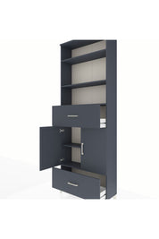 Arges Dolap 5 Raflı 2 Çekmeceli 2 Kapaklı 88x30x243 Antrasit-Antrasit