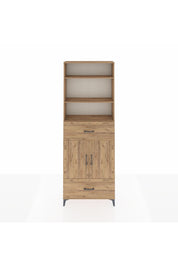 Arges Dolap 5 Raflı 2 Çekmeceli 2 Kapaklı 88x30x243 Çam-Çam