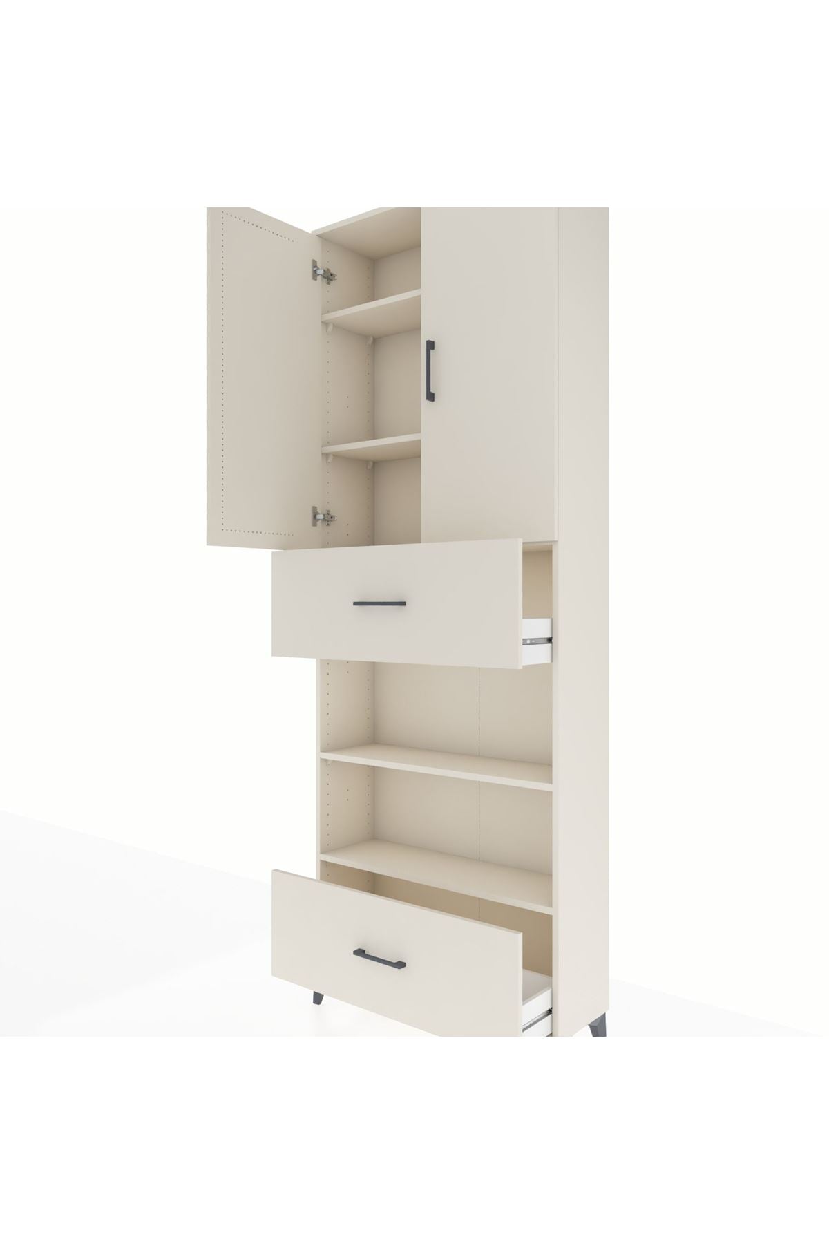 Arges Dolap 5 Raflı 2 Çekmeceli 2 Kapaklı 88x30x243 Aytaşı-Aytaşı