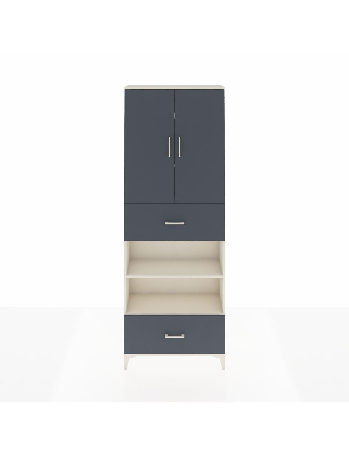 Arges Dolap 5 Raflı 2 Çekmeceli 2 Kapaklı 88x30x243 Aytaşı-Antrasit