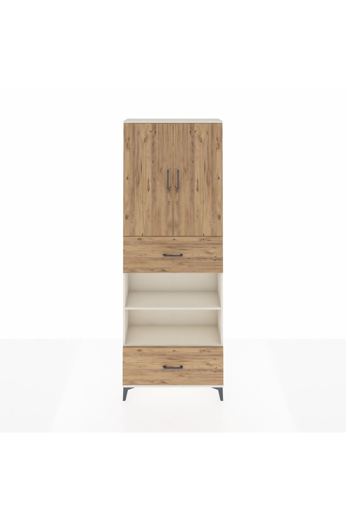 Arges Dolap 5 Raflı 2 Çekmeceli 2 Kapaklı 88x30x243 Aytaşı-Çam