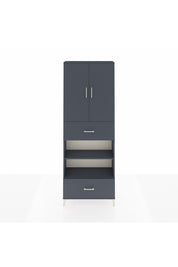 Arges Dolap 5 Raflı 2 Çekmeceli 2 Kapaklı 88x30x243 Antrasit-Antrasit