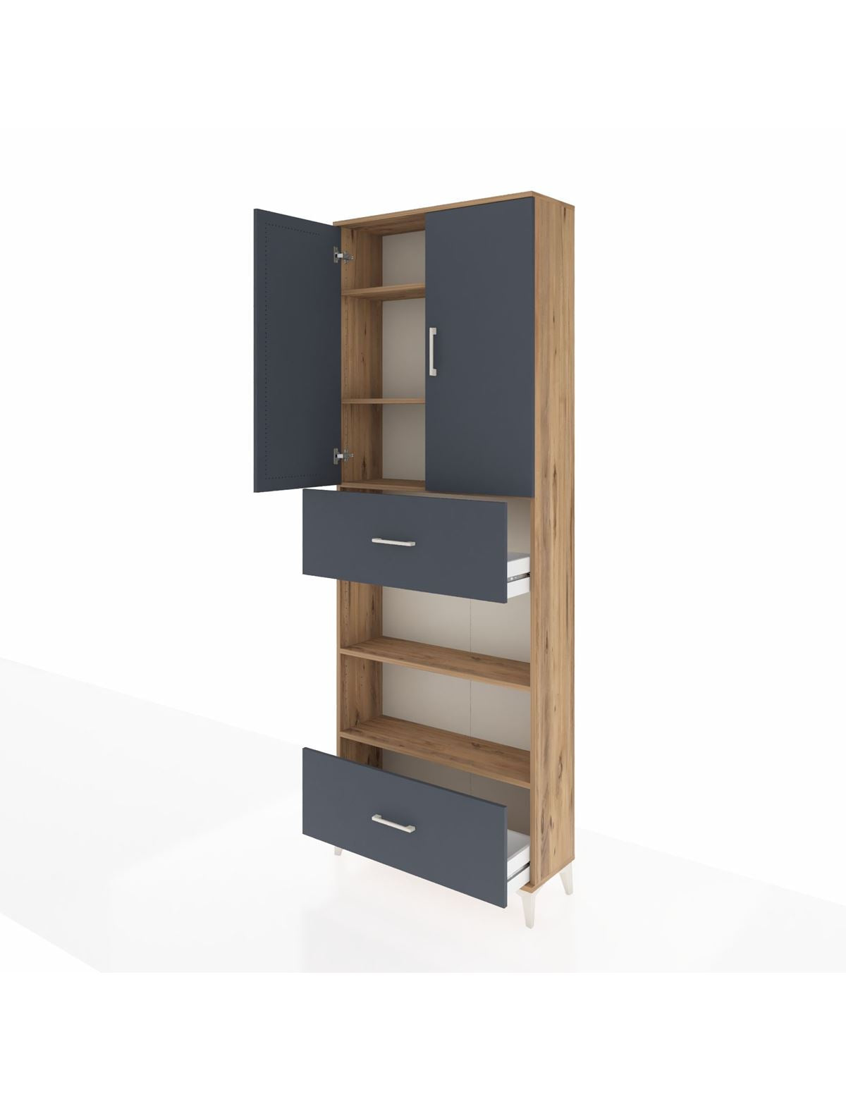 Arges Dolap 5 Raflı 2 Çekmeceli 2 Kapaklı 88x30x243 - S33M165V8A