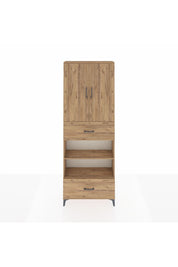 Arges Dolap 5 Raflı 2 Çekmeceli 2 Kapaklı 88x30x243 Çam-Çam