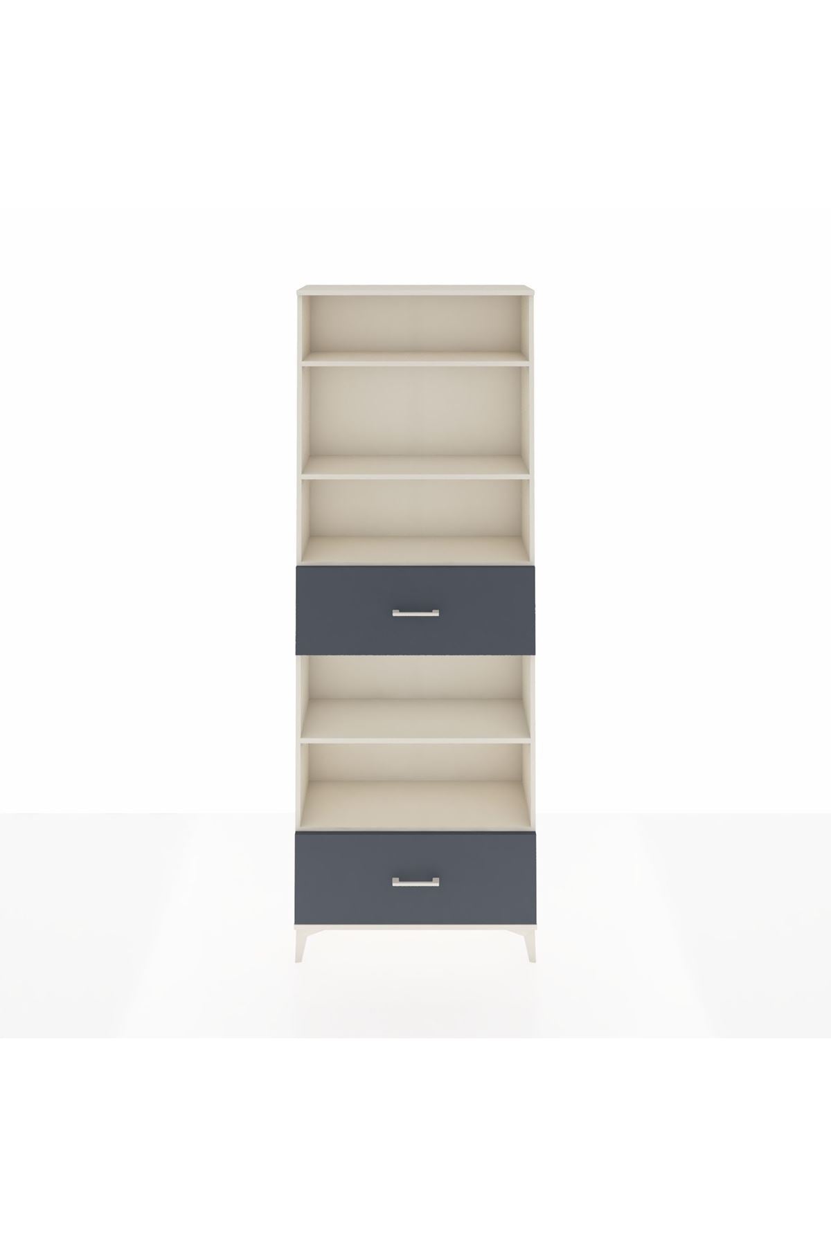 Arges Dolap 5 Raflı 2 Çekmeceli 88x30x243 Aytaşı-Antrasit