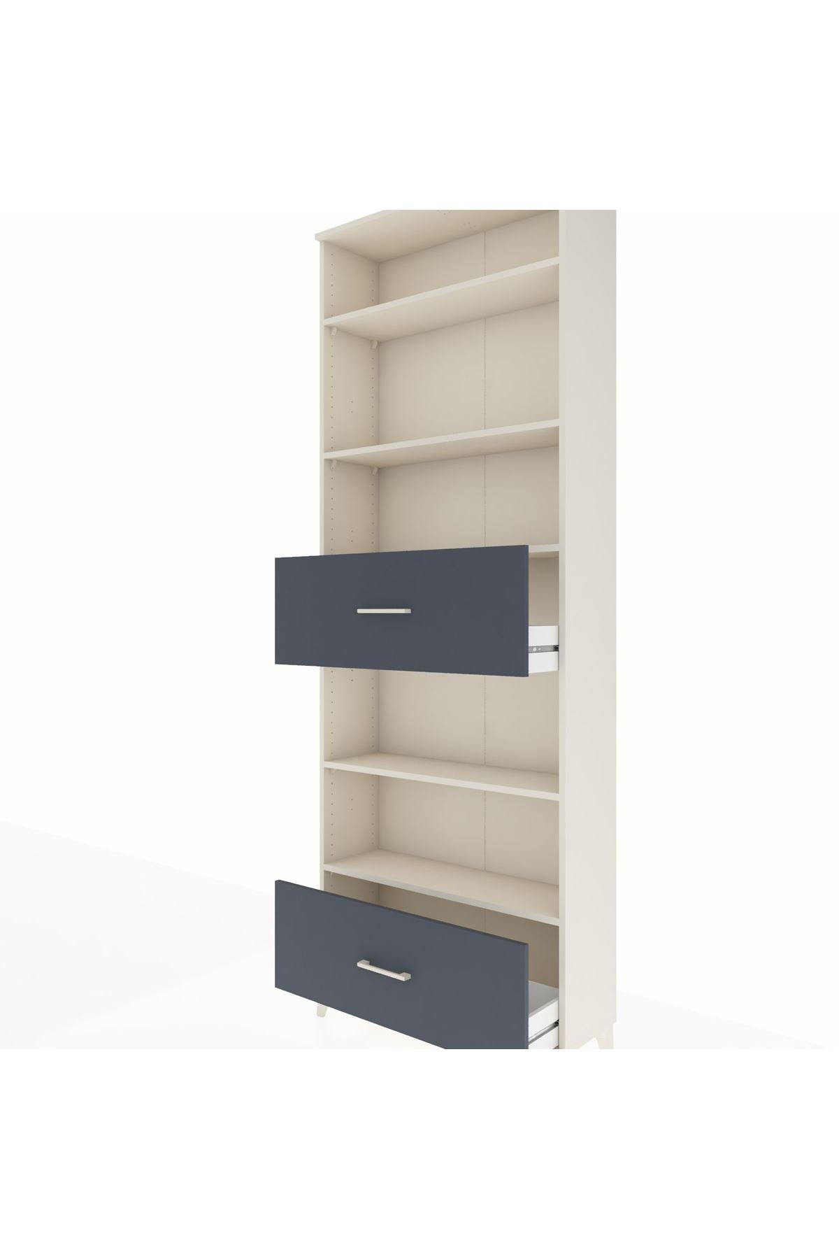 Arges Dolap 5 Raflı 2 Çekmeceli 88x30x243 Aytaşı-Antrasit