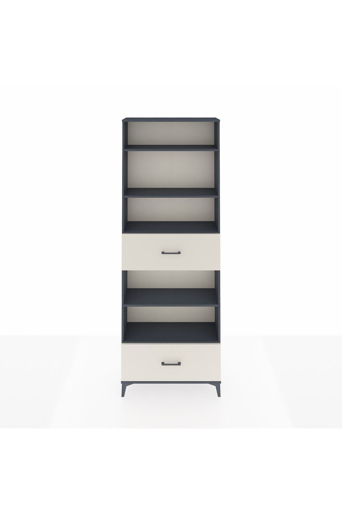 Arges Dolap 5 Raflı 2 Çekmeceli 88x30x243 Antrasit-Aytaşı
