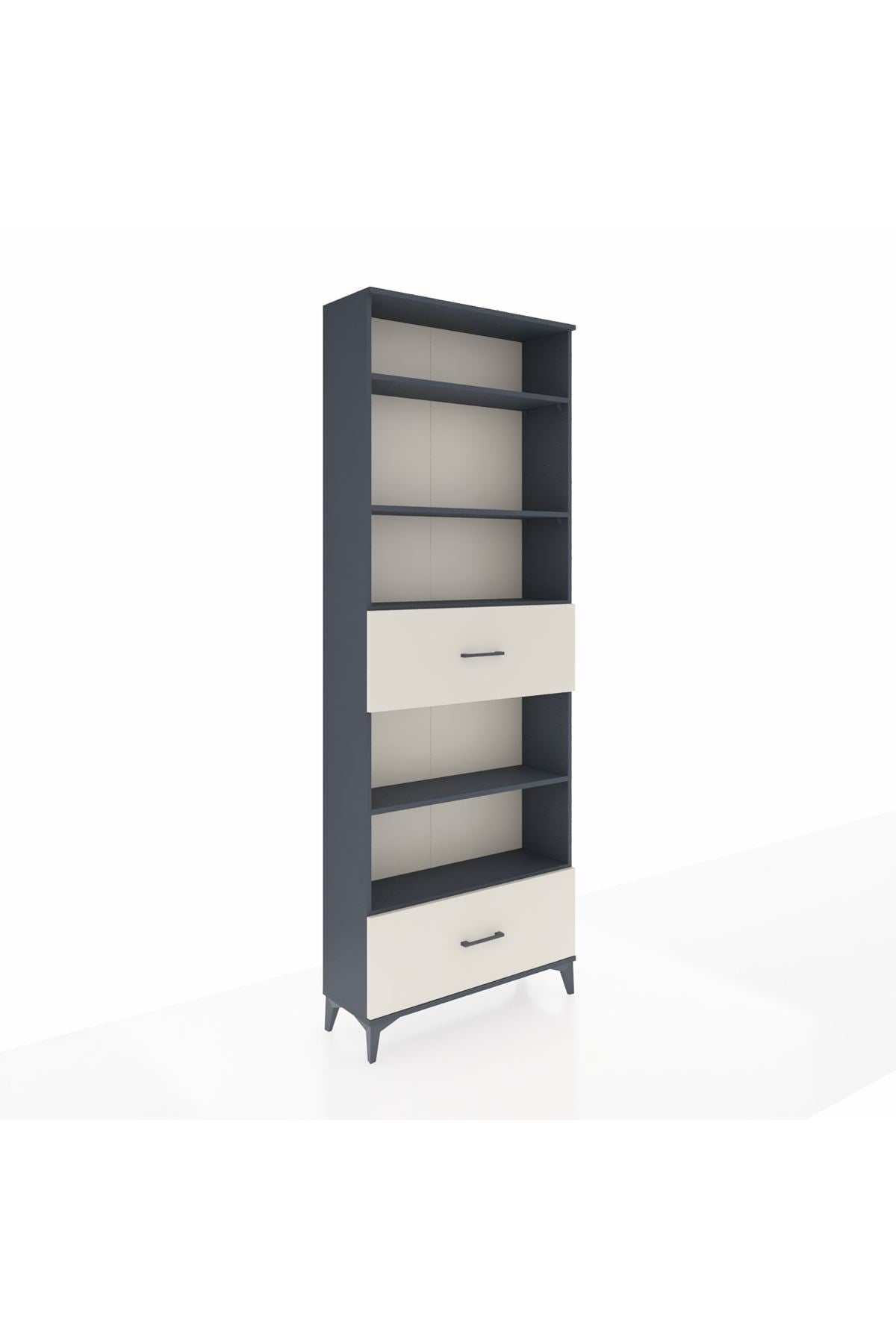 Arges Dolap 5 Raflı 2 Çekmeceli 88x30x243 Antrasit-Aytaşı