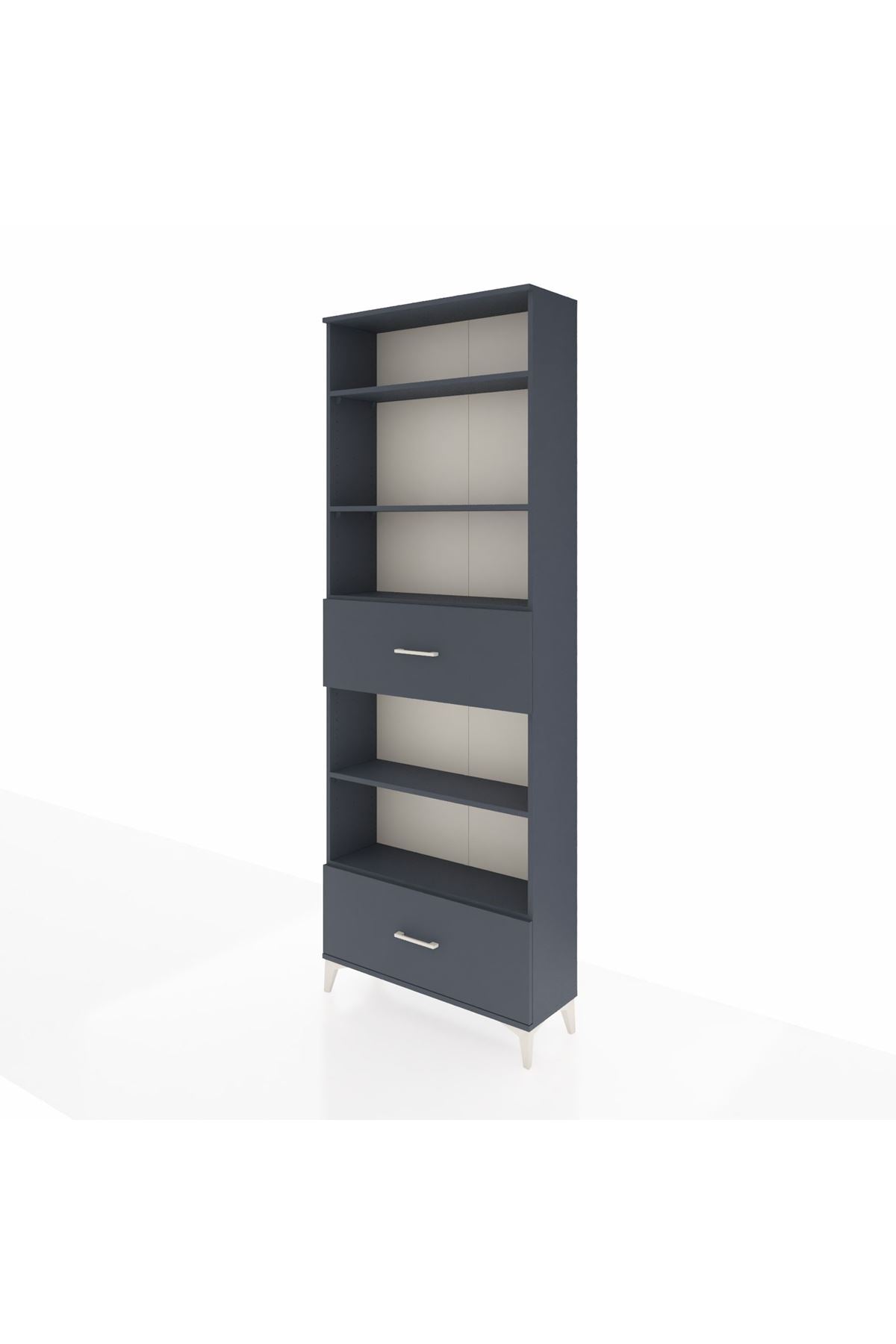 Arges Dolap 5 Raflı 2 Çekmeceli 88x30x243 Antrasit-Antrasit