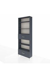 Arges Dolap 5 Raflı 2 Çekmeceli 88x30x243 Antrasit-Antrasit