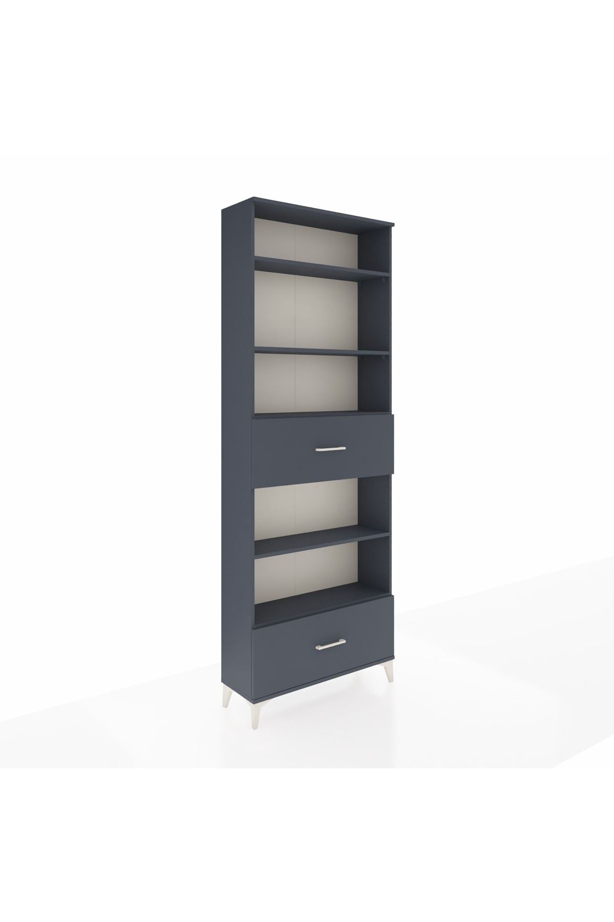 Arges Dolap 5 Raflı 2 Çekmeceli 88x30x243 Antrasit-Antrasit