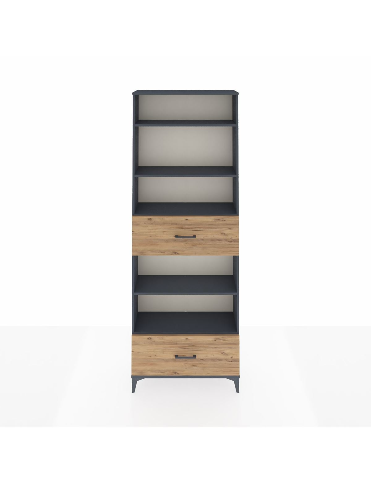 Arges Dolap 5 Raflı 2 Çekmeceli 88x30x243 Antrasit-Çam