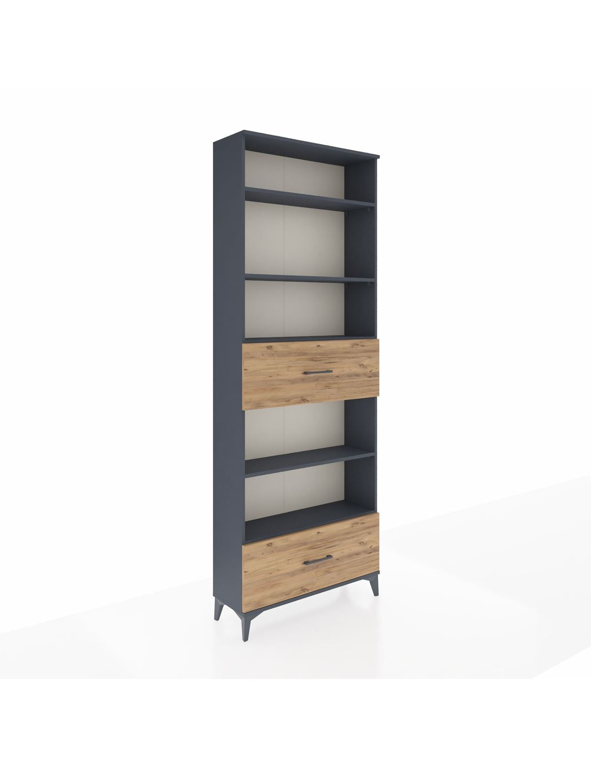 Arges Dolap 5 Raflı 2 Çekmeceli 88x30x243 Antrasit-Çam