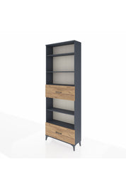 Arges Dolap 5 Raflı 2 Çekmeceli 88x30x243 Antrasit-Çam