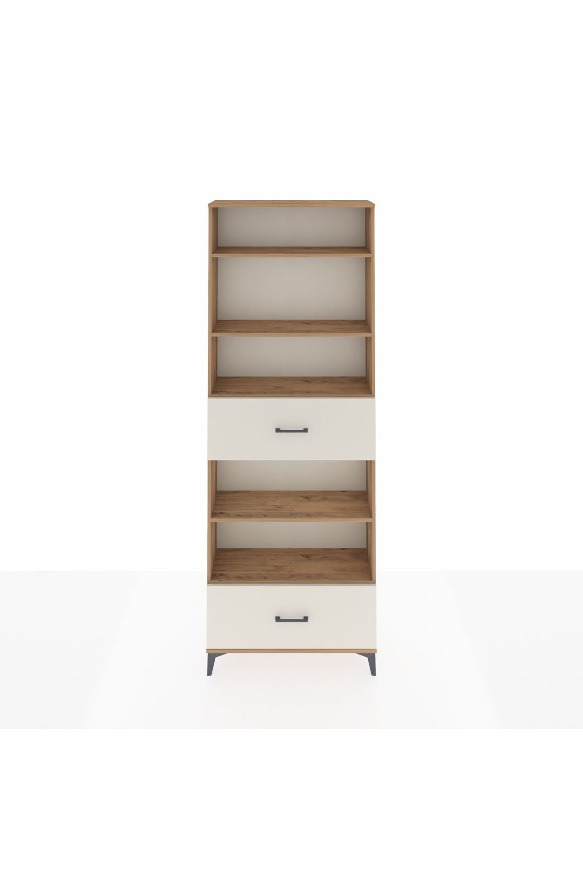 Arges Dolap 5 Raflı 2 Çekmeceli 88x30x243 Çam-Aytaşı