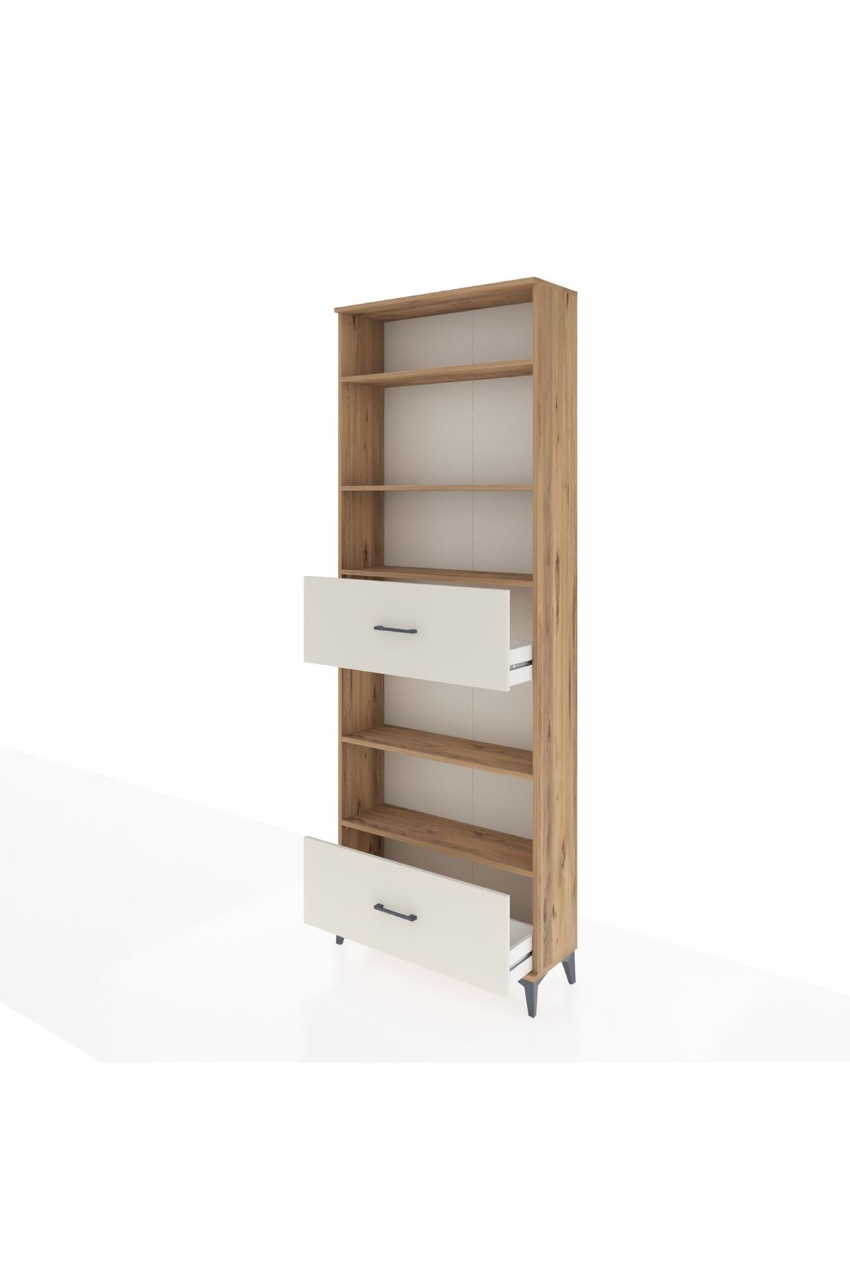 Arges Dolap 5 Raflı 2 Çekmeceli 88x30x243 Çam-Aytaşı