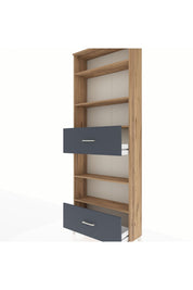 Arges Dolap 5 Raflı 2 Çekmeceli 88x30x243 Çam-Antrasit