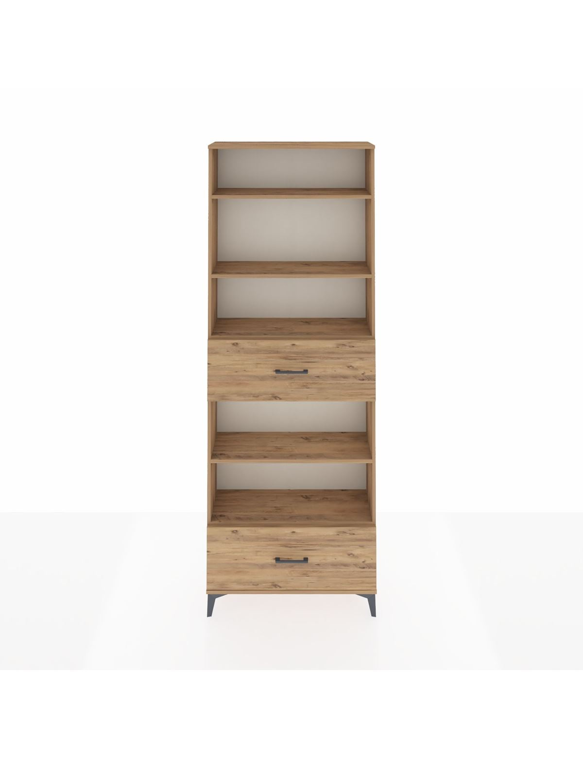 Arges Dolap 5 Raflı 2 Çekmeceli 88x30x243 Çam-Çam