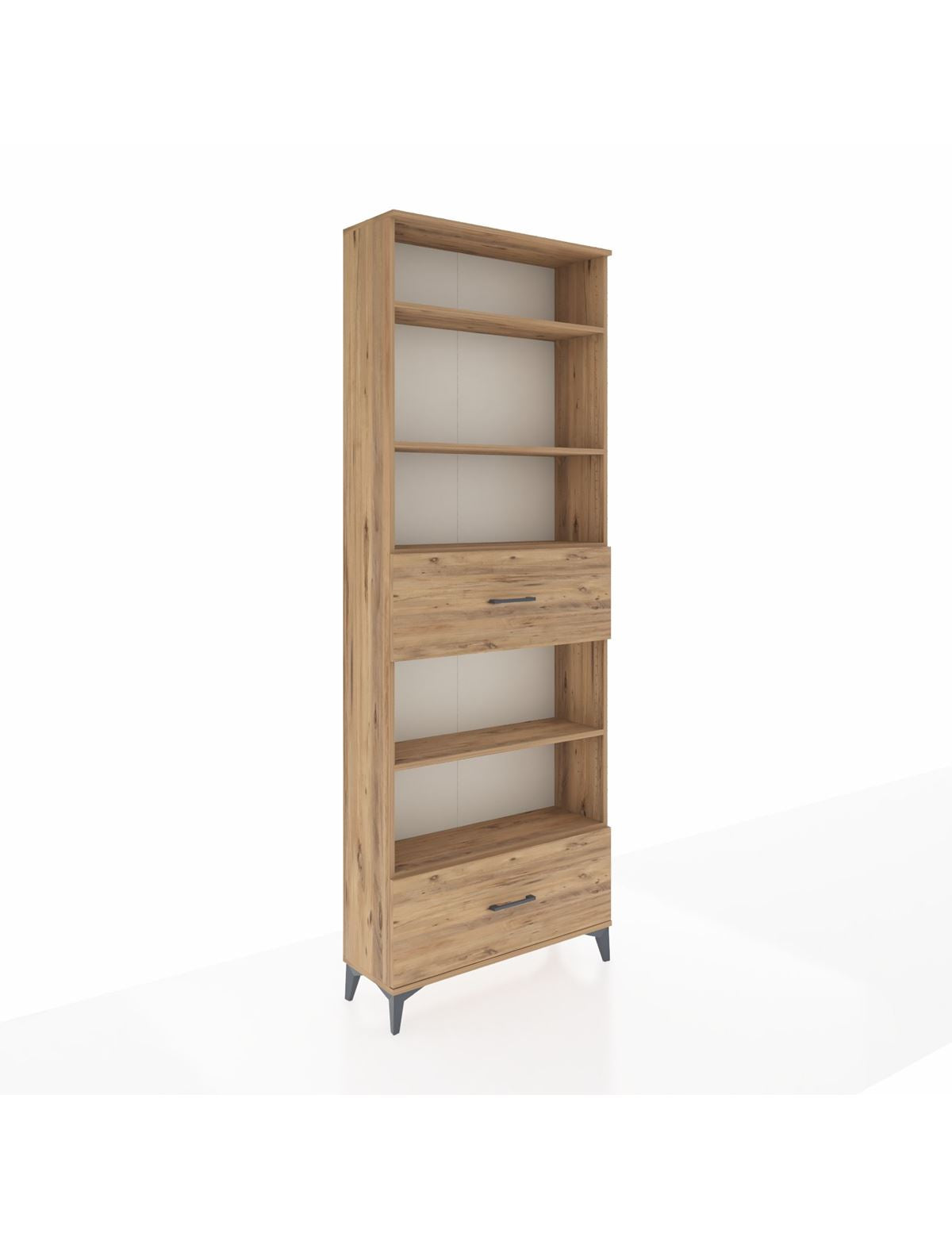 Arges Dolap 5 Raflı 2 Çekmeceli 88x30x243 Çam-Çam