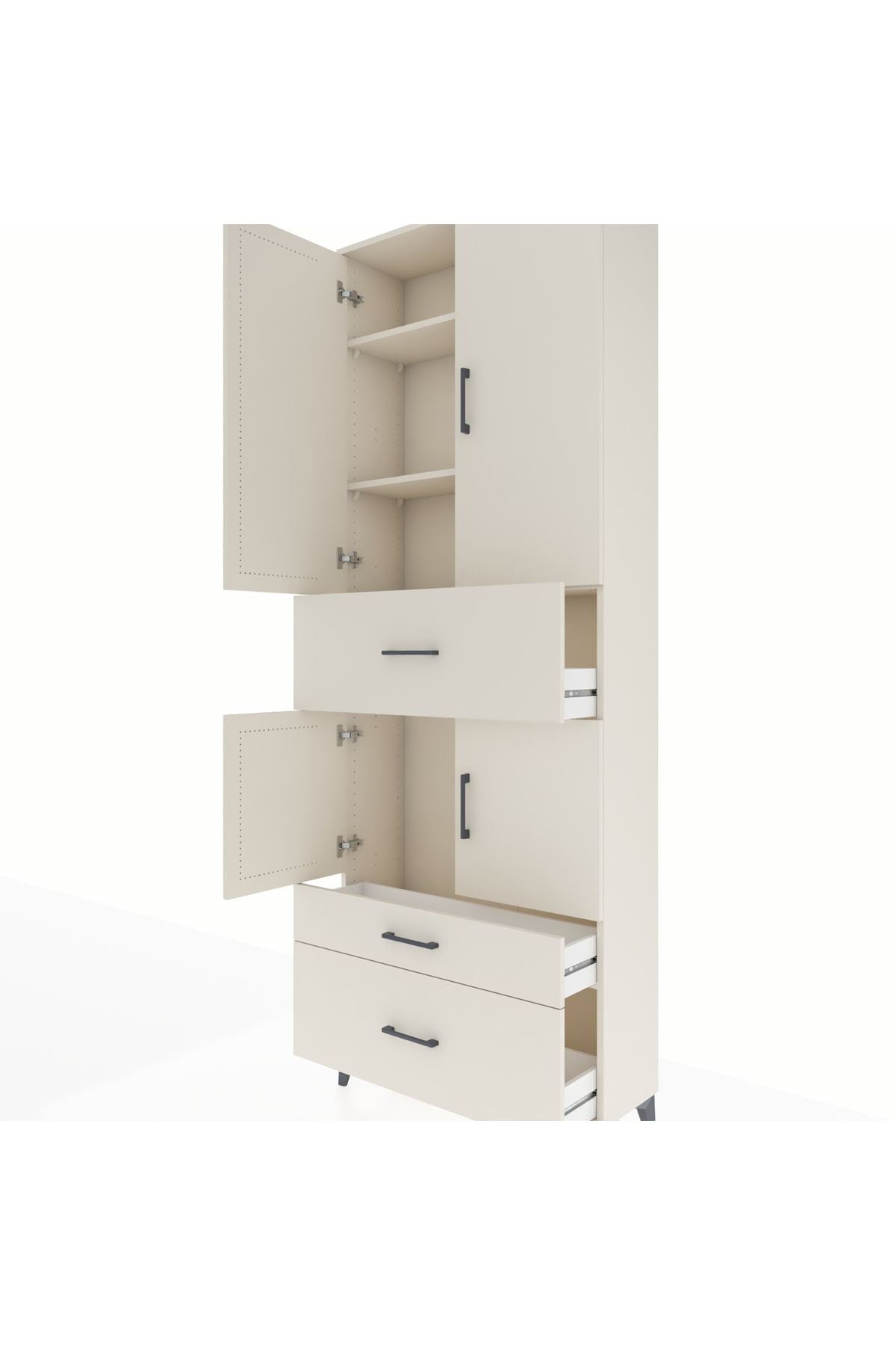 Arges Dolap 4 Raflı 3 Çekmeceli 4 Kapaklı 88x30x243 Aytaşı-Aytaşı