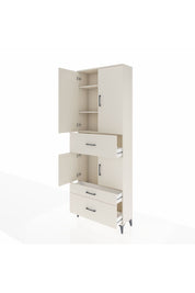 Arges Dolap 4 Raflı 3 Çekmeceli 4 Kapaklı 88x30x243 Aytaşı-Aytaşı