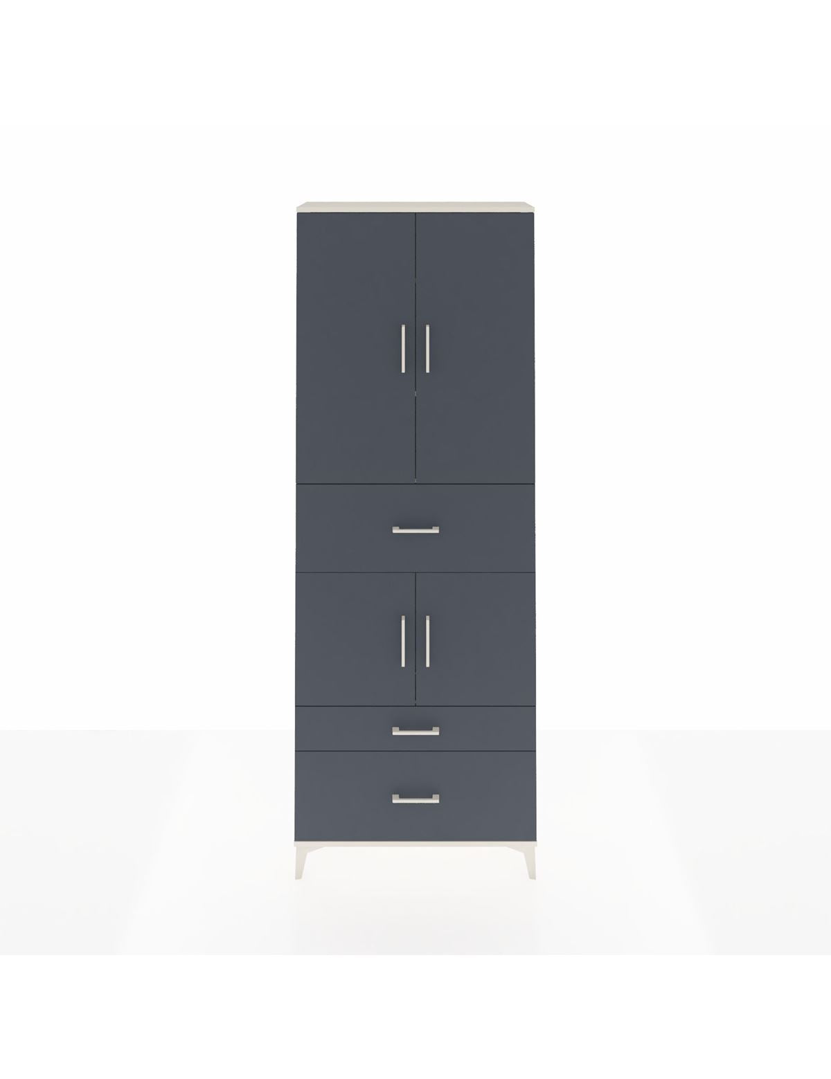 Arges Dolap 4 Raflı 3 Çekmeceli 4 Kapaklı 88x30x243 Aytaşı-Antrasit