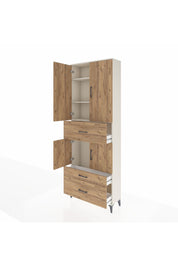 Arges Dolap 4 Raflı 3 Çekmeceli 4 Kapaklı 88x30x243 Aytaşı-Çam