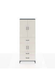 Arges Dolap 4 Raflı 3 Çekmeceli 4 Kapaklı 88x30x243 Antrasit-Aytaşı