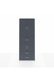 Arges Dolap 4 Raflı 3 Çekmeceli 4 Kapaklı 88x30x243 Antrasit-Antrasit