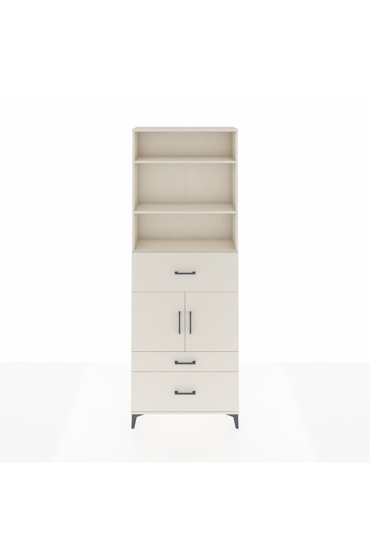 Arges Dolap 4 Raflı 3 Çekmeceli 2 Kapaklı 88x30x243 Aytaşı-Aytaşı