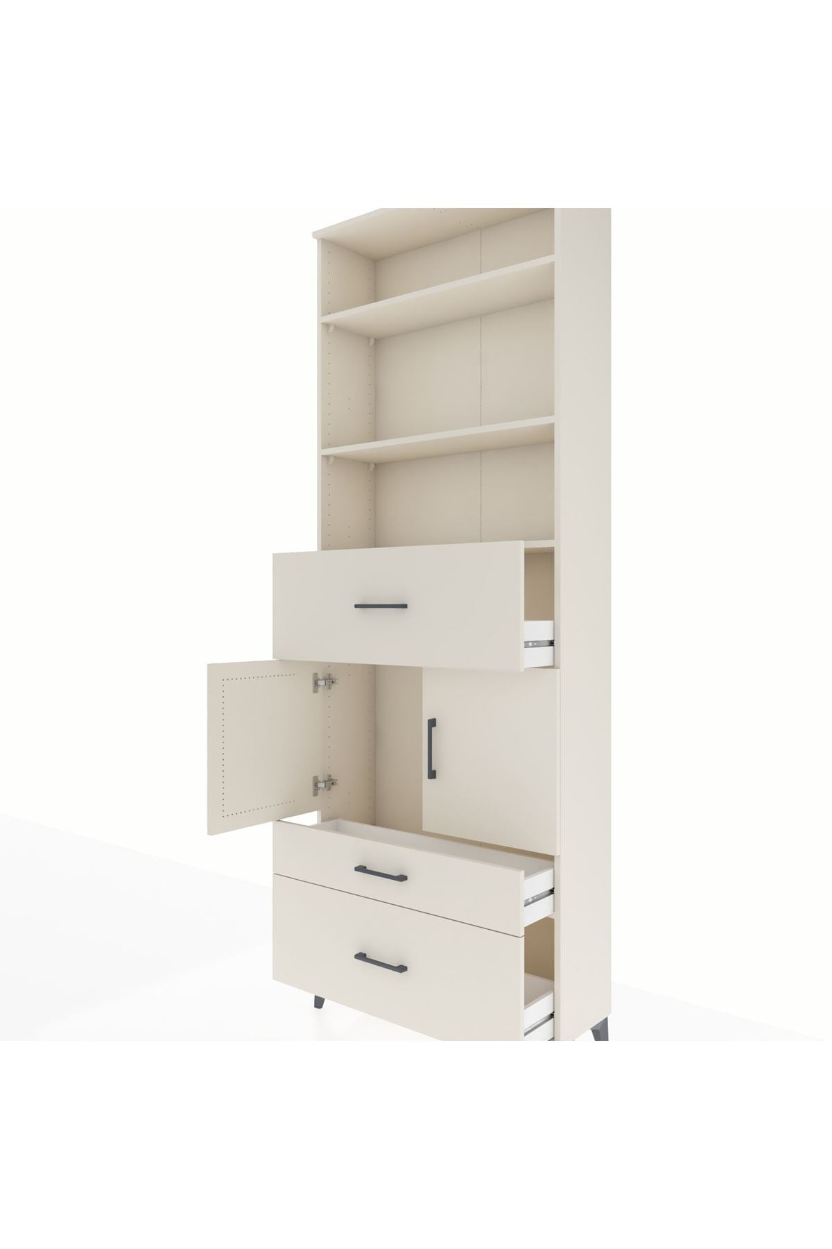 Arges Dolap 4 Raflı 3 Çekmeceli 2 Kapaklı 88x30x243 Aytaşı-Aytaşı