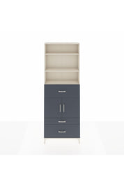 Arges Dolap 4 Raflı 3 Çekmeceli 2 Kapaklı 88x30x243 Aytaşı-Antrasit