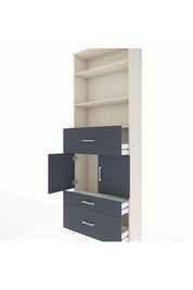 Arges Dolap 4 Raflı 3 Çekmeceli 2 Kapaklı 88x30x243 Aytaşı-Antrasit