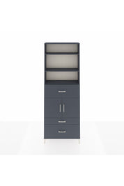 Arges Dolap 4 Raflı 3 Çekmeceli 2 Kapaklı 88x30x243 Antrasit-Antrasit