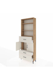Arges Dolap 4 Raflı 3 Çekmeceli 2 Kapaklı 88x30x243 Çam-Aytaşı