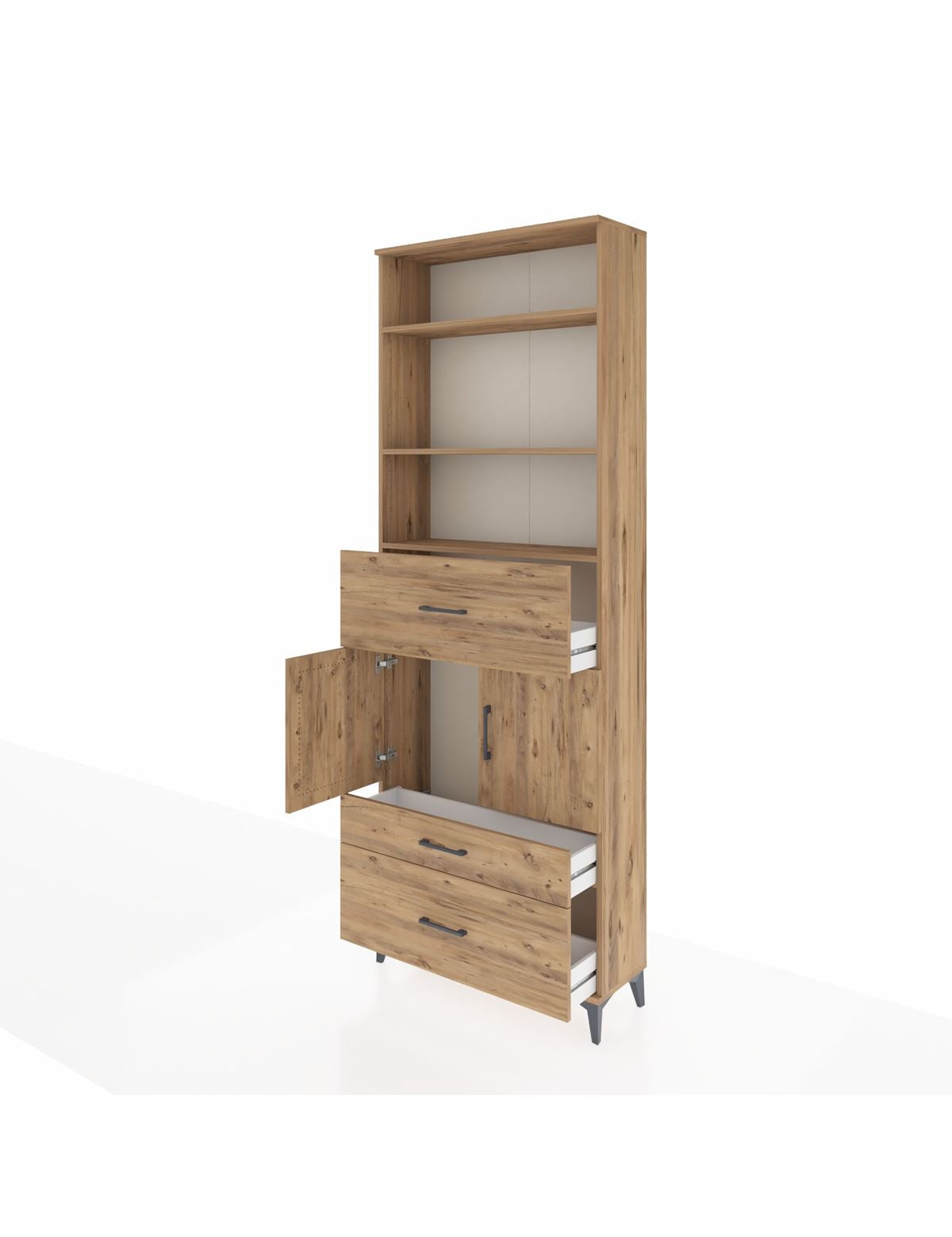 Arges Dolap 4 Raflı 3 Çekmeceli 2 Kapaklı 88x30x243 - S33M168V9A