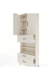 Arges Dolap 5 Raflı 3 Çekmeceli 2 Kapaklı 88x30x243 Aytaşı-Aytaşı