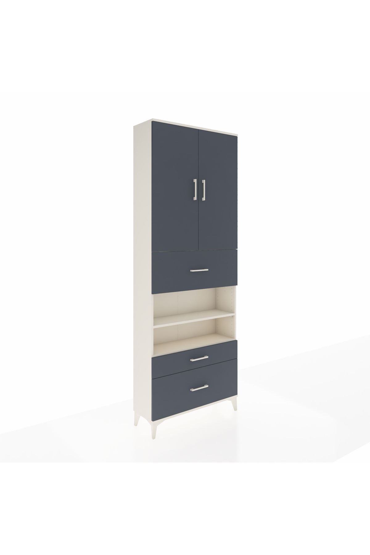 Arges Dolap 5 Raflı 3 Çekmeceli 2 Kapaklı 88x30x243 Aytaşı-Antrasit