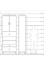 Arges Dolap 5 Raflı 3 Çekmeceli 2 Kapaklı 88x30x243 Aytaşı-Aytaşı