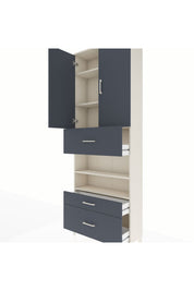 Arges Dolap 5 Raflı 3 Çekmeceli 2 Kapaklı 88x30x243 Aytaşı-Antrasit