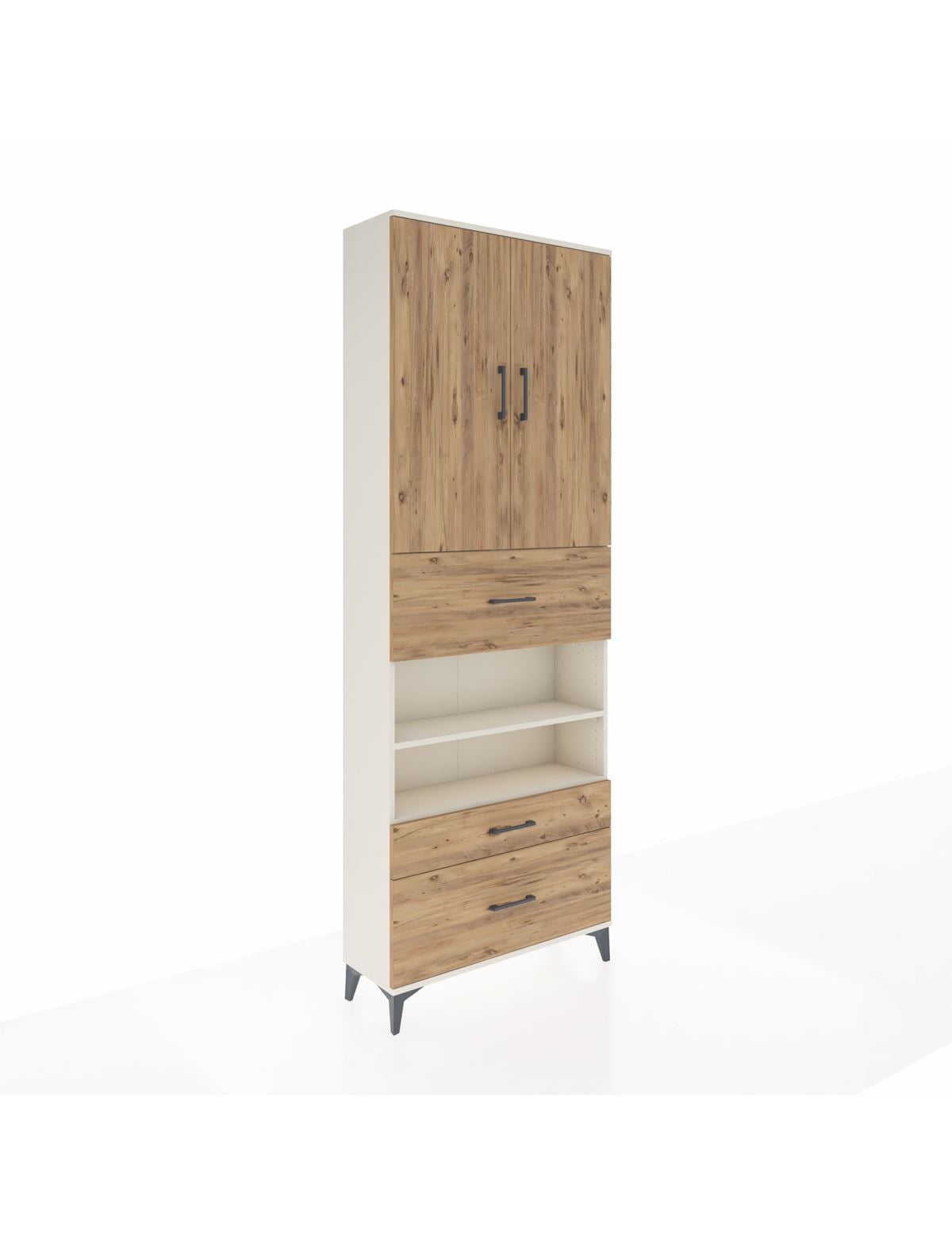 Arges Dolap 5 Raflı 3 Çekmeceli 2 Kapaklı 88x30x243 Aytaşı-Çam