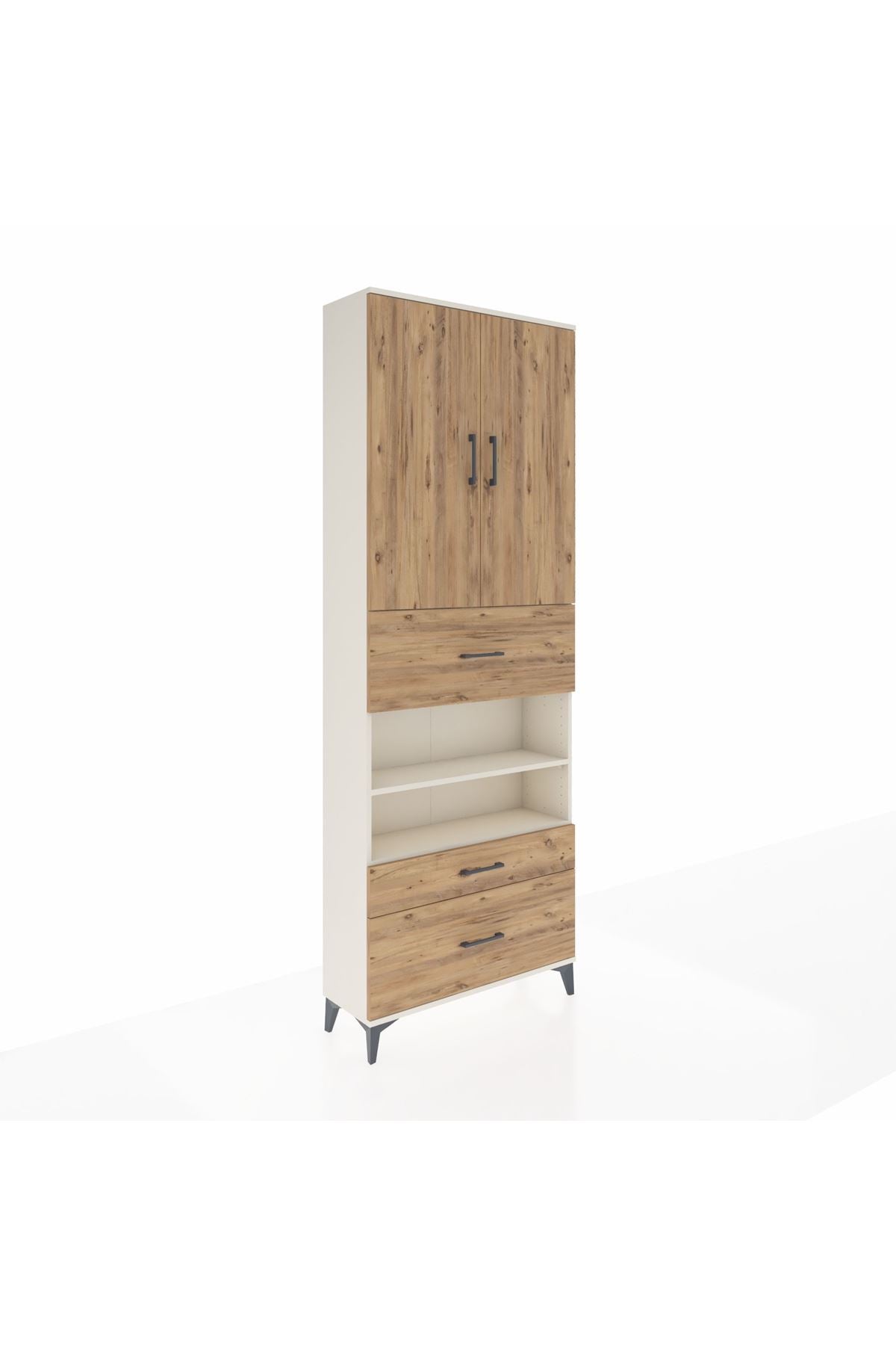 Arges Dolap 5 Raflı 3 Çekmeceli 2 Kapaklı 88x30x243 Aytaşı-Çam